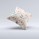 Tan Colorful Hipster Icons ink-Fuzed Decorative Throw Pillow