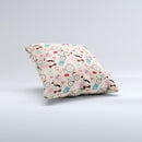 Tan Colorful Hipster Icons ink-Fuzed Decorative Throw Pillow