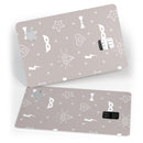 Tan Doodles with Lightning - Premium Protective Decal Skin-Kit for the Apple Credit Card