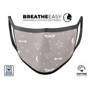 Tan Doodles with Lightning - Made in USA Mouth Cover Unisex Anti-Dust Cotton Blend Reusable & Washable Face Mask with Adjustable Sizing for Adult or Child