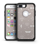 Tan Doodles with Lightning - iPhone 7 or 7 Plus Commuter Case Skin Kit