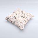 Tan Music Note Pattern ink-Fuzed Decorative Throw Pillow
