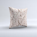 Tan Music Note Pattern ink-Fuzed Decorative Throw Pillow