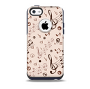 Tan Music Note Pattern Skin for the iPhone 5c OtterBox Commuter Case