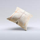 Tan Splattered Color-Crosses ink-Fuzed Decorative Throw Pillow