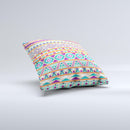 Tan Teal Aztec Pattern V4 ink-Fuzed Decorative Throw Pillow
