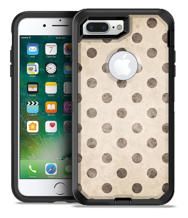 Tan and Black Grunge Polka Dots - iPhone 7 Plus/8 Plus OtterBox Case & Skin Kits