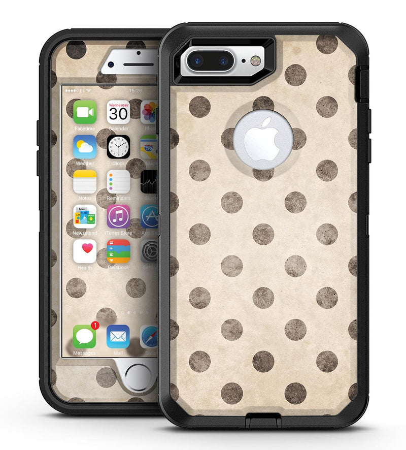 Tan and Black Grunge Polka Dots - iPhone 7 Plus/8 Plus OtterBox Case & Skin Kits
