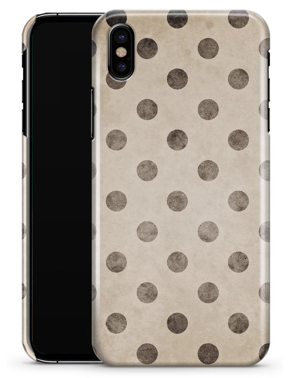 Tan and Black Grunge Polka Dots - iPhone X Clipit Case