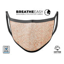 Tangerine Grunge Floral Pattern - Made in USA Mouth Cover Unisex Anti-Dust Cotton Blend Reusable & Washable Face Mask with Adjustable Sizing for Adult or Child