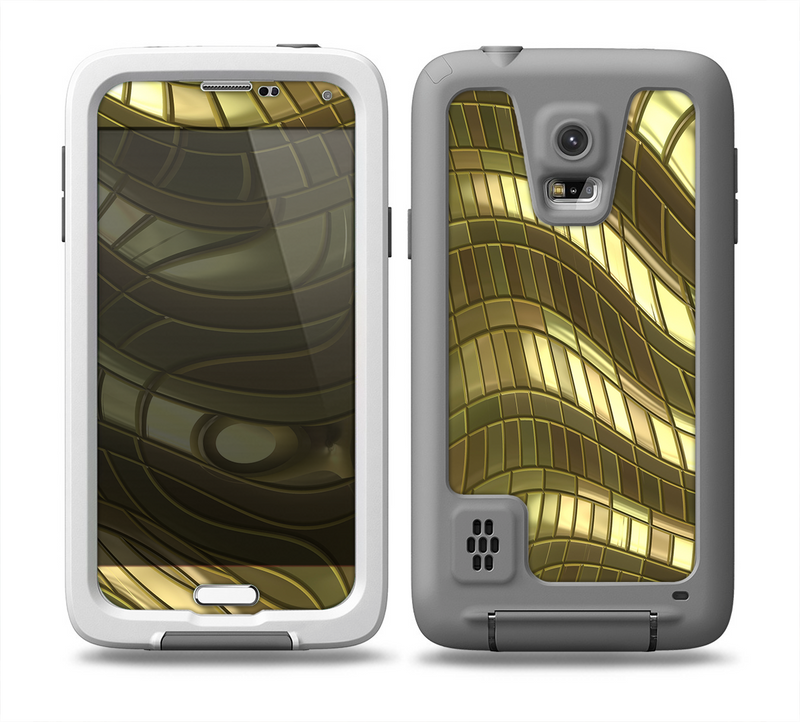The Warped Gold-Plated Mosaic Skin for the Samsung Galaxy S5 frē LifeProof Case