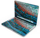 Teal Blue Red Dragon Vein Agate V2 - Skin Decal Wrap Kit Compatible with the Apple MacBook Pro, Pro with Touch Bar or Air (11", 12", 13", 15" & 16" - All Versions Available)