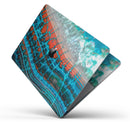 Teal Blue Red Dragon Vein Agate V2 - Skin Decal Wrap Kit Compatible with the Apple MacBook Pro, Pro with Touch Bar or Air (11", 12", 13", 15" & 16" - All Versions Available)