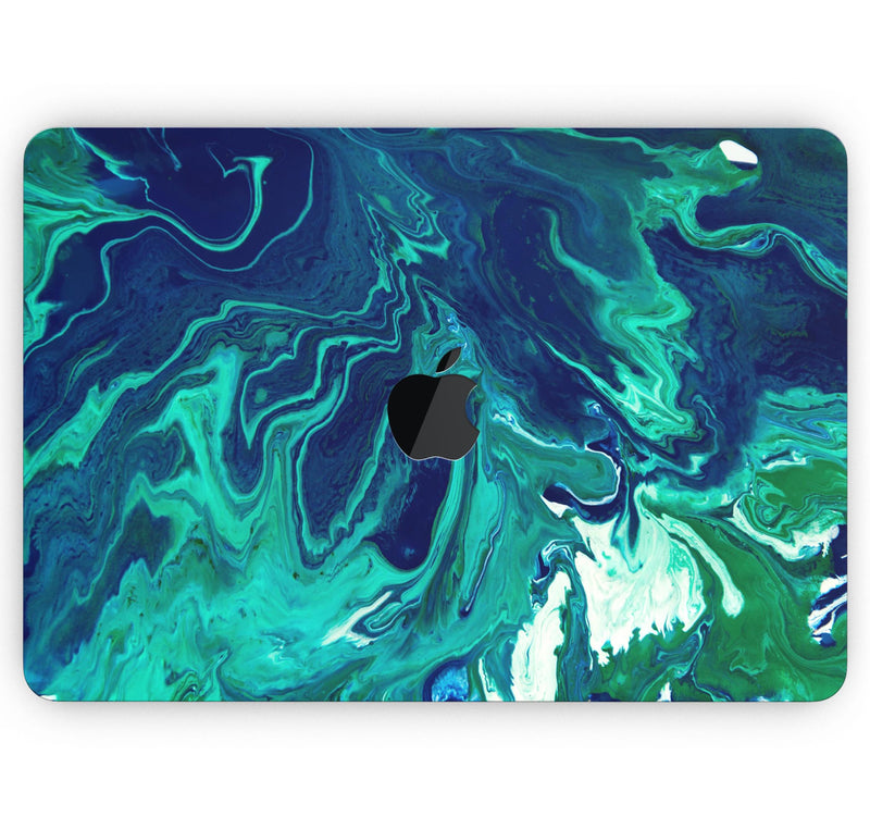 Teal Oil Mixture - Skin Decal Wrap Kit Compatible with the Apple MacBook Pro, Pro with Touch Bar or Air (11", 12", 13", 15" & 16" - All Versions Available)