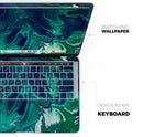 Teal Oil Mixture - Skin Decal Wrap Kit Compatible with the Apple MacBook Pro, Pro with Touch Bar or Air (11", 12", 13", 15" & 16" - All Versions Available)