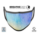 Teal 42234 Absorbed Watercolor Texture - Made in USA Mouth Cover Unisex Anti-Dust Cotton Blend Reusable & Washable Face Mask with Adjustable Sizing for Adult or Child