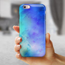Teal 424 Absorbed Watercolor Texture iPhone 6/6s or 6/6s Plus 2-Piece Hybrid INK-Fuzed Case