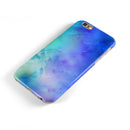 Teal 424 Absorbed Watercolor Texture iPhone 6/6s or 6/6s Plus 2-Piece Hybrid INK-Fuzed Case