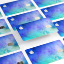 Teal 424 Absorbed Watercolor Texture - Premium Protective Decal Skin-Kit for the Apple Credit Card