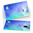 Teal 424 Absorbed Watercolor Texture - Premium Protective Decal Skin-Kit for the Apple Credit Card