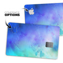 Teal 424 Absorbed Watercolor Texture - Premium Protective Decal Skin-Kit for the Apple Credit Card