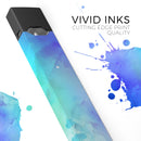 Teal 424 Absorbed Watercolor Texture - Premium Decal Protective Skin-Wrap Sticker compatible with the Juul Labs vaping device