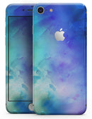Teal 424 Absorbed Watercolor Texture - Skin-kit for the iPhone 8 or 8 Plus