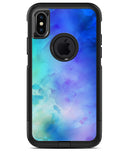 Teal 424 Absorbed Watercolor Texture - iPhone X OtterBox Case & Skin Kits