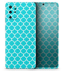 Teal And White Seamless Morocan Pattern - Premium Vinyl Skin Decal for Samsung Galaxy S25 Ultra, S24, S23, S22 & All Galaxy S Models