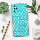 Teal And White Seamless Morocan Pattern - Premium Vinyl Skin Decal for Samsung Galaxy S25 Ultra, S24, S23, S22 & All Galaxy S Models