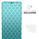 Teal And White Seamless Morocan Pattern - Premium Vinyl Skin Decal for Samsung Galaxy S25 Ultra, S24, S23, S22 & All Galaxy S Models