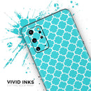 Teal And White Seamless Morocan Pattern - Premium Vinyl Skin Decal for Samsung Galaxy S25 Ultra, S24, S23, S22 & All Galaxy S Models
