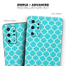 Teal And White Seamless Morocan Pattern - Premium Vinyl Skin Decal for Samsung Galaxy S25 Ultra, S24, S23, S22 & All Galaxy S Models