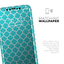 Teal And White Seamless Morocan Pattern - Protective Skin Wrap & Decal – Compatible with iPhone SE to iPhone 17 Pro Max (All Models)