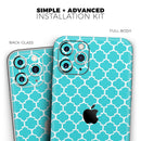 Teal And White Seamless Morocan Pattern - Protective Skin Wrap & Decal – Compatible with iPhone SE to iPhone 17 Pro Max (All Models)