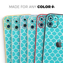 Teal And White Seamless Morocan Pattern - Protective Skin Wrap & Decal – Compatible with iPhone SE to iPhone 17 Pro Max (All Models)