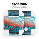 Teal Blue Red Dragon Vein Agate V2 - Full Body Skin Decal Wrap Kit for the Wireless Bluetooth Apple Airpods Pro, AirPods Gen 1 or Gen 2 with Wireless Charging