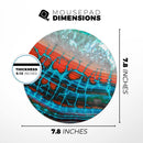 Teal Blue Red Dragon Vein Agate V2// WaterProof Rubber Foam Backed Anti-Slip Mouse Pad for Home Work Office or Gaming Computer Desk