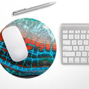 Teal Blue Red Dragon Vein Agate V2// WaterProof Rubber Foam Backed Anti-Slip Mouse Pad for Home Work Office or Gaming Computer Desk