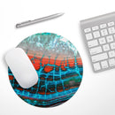 Teal Blue Red Dragon Vein Agate V2// WaterProof Rubber Foam Backed Anti-Slip Mouse Pad for Home Work Office or Gaming Computer Desk