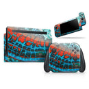Teal Blue Red Dragon Vein Agate V2 // Skin Decal Wrap Kit for Nintendo Switch Console & Dock, Joy-Cons, Pro Controller, Lite, 3DS XL, 2DS XL, DSi, or Wii - Vinyl Skin Wrap for Nintendo Switch 2, OLED, Lite, Pro Controller, Wii & Classic Handhelds