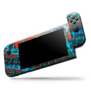 Teal Blue Red Dragon Vein Agate V2 // Skin Decal Wrap Kit for Nintendo Switch Console & Dock, Joy-Cons, Pro Controller, Lite, 3DS XL, 2DS XL, DSi, or Wii - Vinyl Skin Wrap for Nintendo Switch 2, OLED, Lite, Pro Controller, Wii & Classic Handhelds