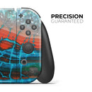 Teal Blue Red Dragon Vein Agate V2 // Skin Decal Wrap Kit for Nintendo Switch Console & Dock, Joy-Cons, Pro Controller, Lite, 3DS XL, 2DS XL, DSi, or Wii - Vinyl Skin Wrap for Nintendo Switch 2, OLED, Lite, Pro Controller, Wii & Classic Handhelds