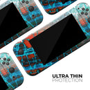 Teal Blue Red Dragon Vein Agate V2 // Skin Decal Wrap Kit for Nintendo Switch Console & Dock, Joy-Cons, Pro Controller, Lite, 3DS XL, 2DS XL, DSi, or Wii - Vinyl Skin Wrap for Nintendo Switch 2, OLED, Lite, Pro Controller, Wii & Classic Handhelds