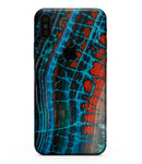 Teal Blue Red Dragon Vein Agate V2 - iPhone XS MAX, XS/X, 8/8+, 7/7+, 5/5S/SE Skin-Kit (All iPhones Available)