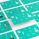 Teal Doodles with Lightning - Premium Protective Decal Skin-Kit for the Apple Credit Card