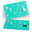 Teal Doodles with Lightning - Premium Protective Decal Skin-Kit for the Apple Credit Card