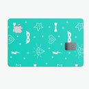 Teal Doodles with Lightning - Premium Protective Decal Skin-Kit for the Apple Credit Card