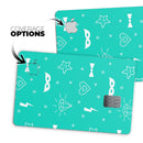 Teal Doodles with Lightning - Premium Protective Decal Skin-Kit for the Apple Credit Card