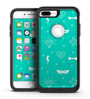Teal Doodles with Lightning - iPhone 7 or 7 Plus Commuter Case Skin Kit